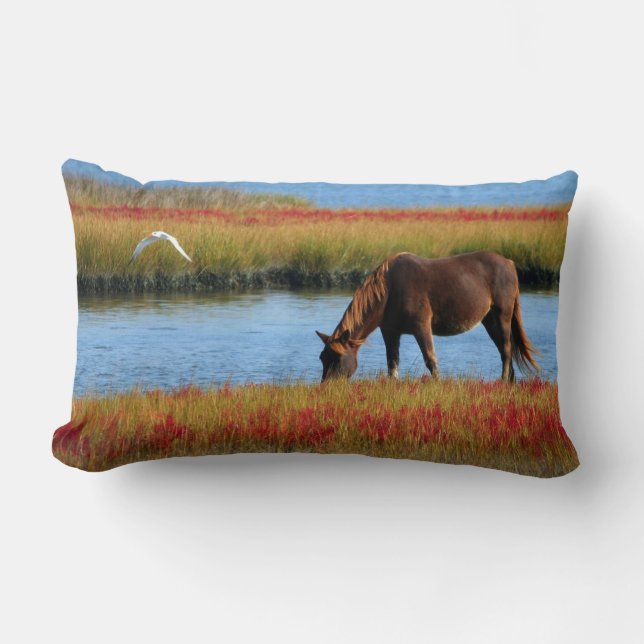 Rectangle Coussin Brown de faune de cheval (Recto)