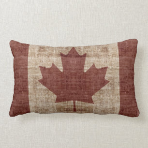 Rectangle Coussin canadien grunge de drapeau