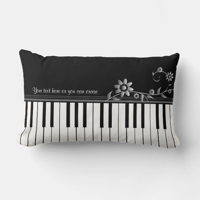 Rectangle Coussin chic personnalisable de piano (Recto)