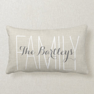 Rectangle Coussin chic rustique de monogramme de nom de