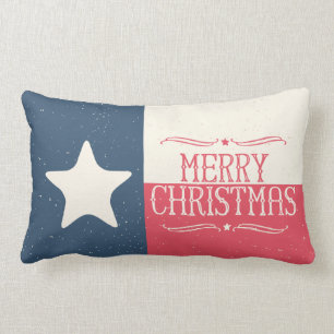 Rectangle Coussin d'accent de Noël de drapeau du Texas de