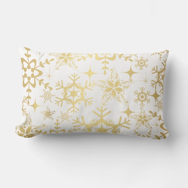 Rectangle Coussin d'accent - Flocons de neige de fêtes (Recto)