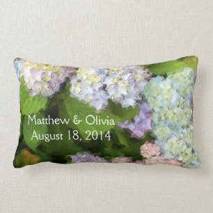 Rectangle Coussin d'aquarelle d'hortensias