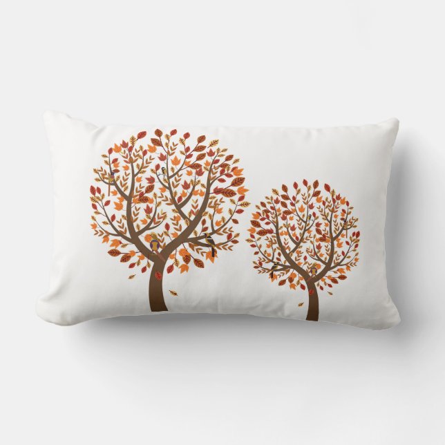 Rectangle Coussin d'arbre d'automne (Recto)