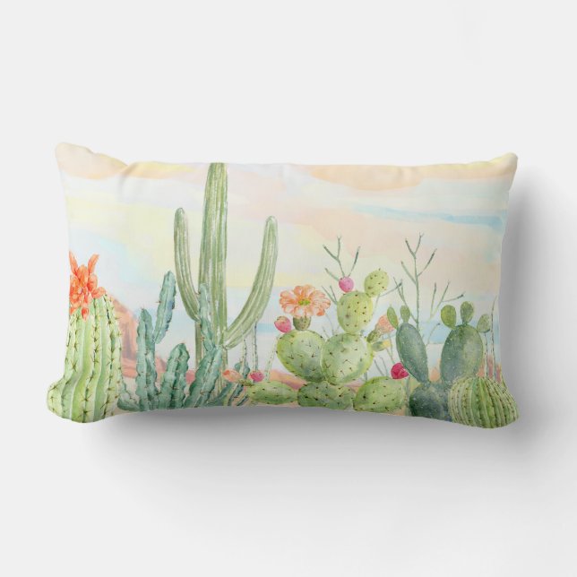 Rectangle Coussin de cactus de sud-ouest (Recto)