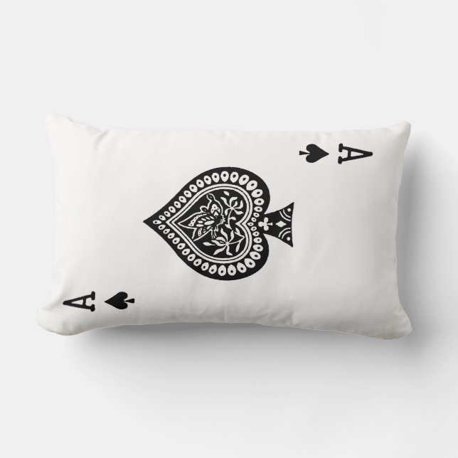 Rectangle Coussin de carte de jeu d'as de pique (dos de (Recto)