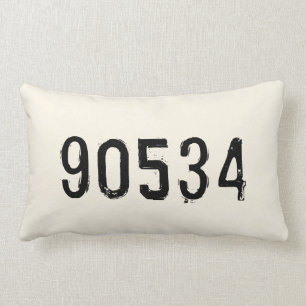 Rectangle Coussin de code postal personnalisé   Cadeau monog
