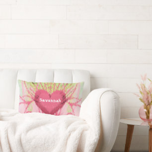 Rectangle coussin de coeur Tourbillonnant iKat Girly