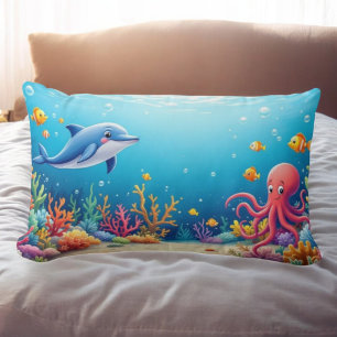 Rectangle Coussin de compagnons aquatiques