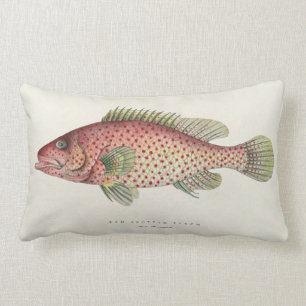 Rectangle Coussin de conception de poisson vintage