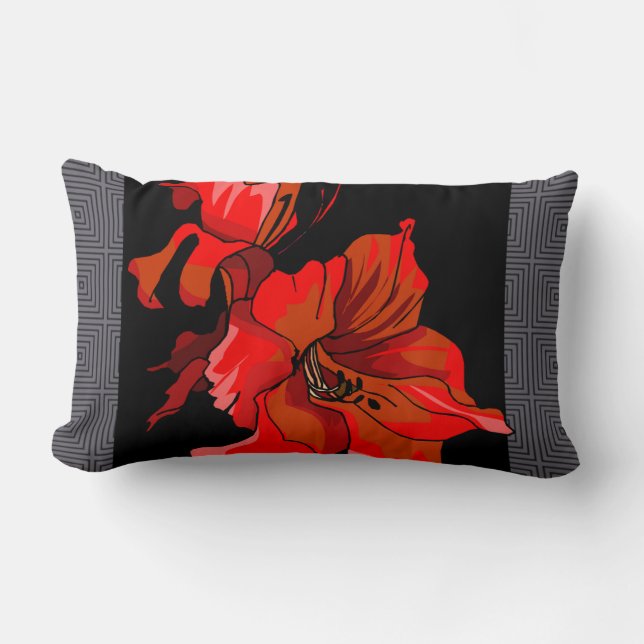 Rectangle Coussin de conception florale (Recto)