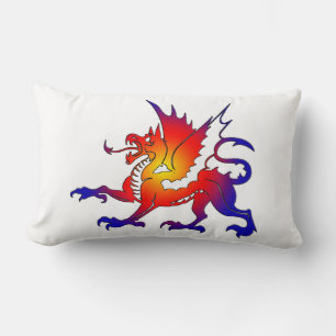 Rectangle Coussin de dragon de couleur tribal