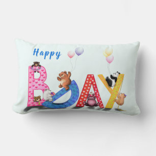 Rectangle Coussin de fête d'anniversaire de l'Ours mignon