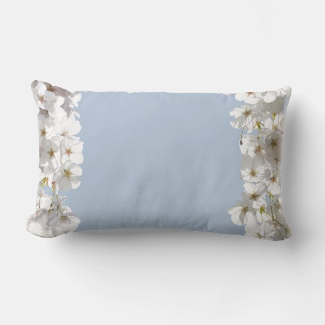 Rectangle Coussin de fleurs blanches Coussin de fleurs blanc (Recto)