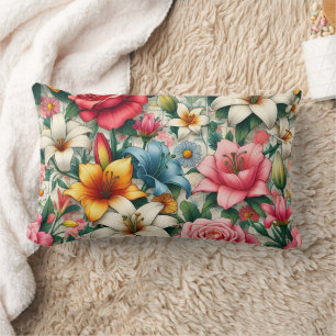 Rectangle Coussin de fleurs de série de printemps