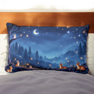 Rectangle Coussin de forêt de nuit
