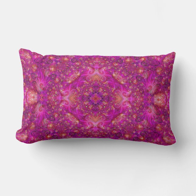 Rectangle Coussin de Fractually Fuschia (Recto)