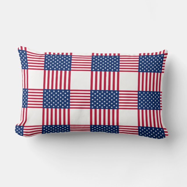 Rectangle Coussin de jet à accent patriotique  (Recto)