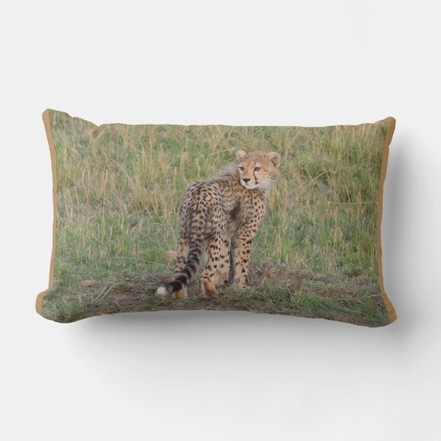 Rectangle Coussin de jet de bébé guépard et éléphant (Recto)