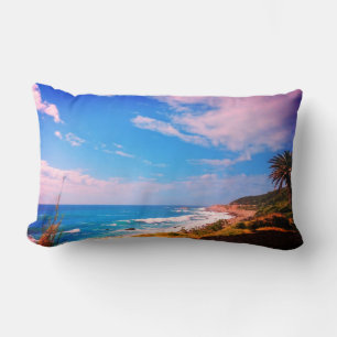 Rectangle Coussin de jet de paysage de plage de palmier océa