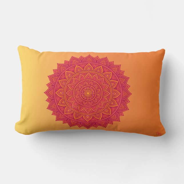 Rectangle Coussin de jet mandala personnalisé – Ornement de  (Recto)
