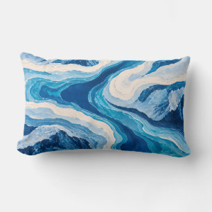 Rectangle Coussin de jet Topographie abstraite de glacier bl