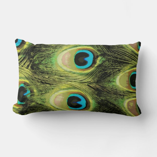 Rectangle Coussin de la macro de plume Peacock Lumbar (Recto)