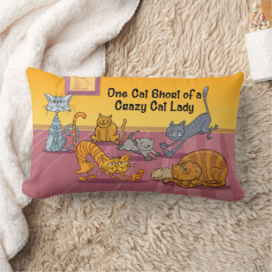 Rectangle Coussin de lancer pour dame aux chats folles