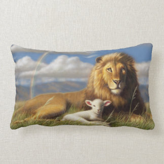 Rectangle Coussin de lion et d'agneau