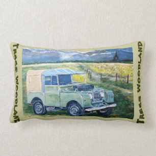 Rectangle Coussin de Lumbar de région boisée d'arbres