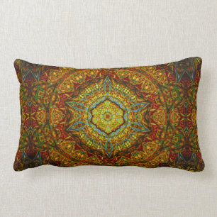 Rectangle Coussin de mandala d'anneau de gaz en verre