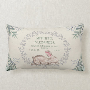 Rectangle coussin de naissance du lapin dormant