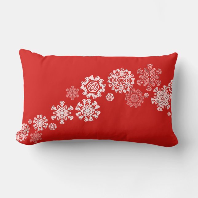 Rectangle Coussin de Noël - Flocons de neige (Recto)