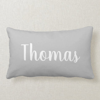 Rectangle Coussin de nom personnalisé gris