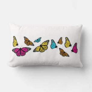 Rectangle Coussin de papillons colorés