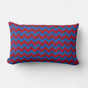 Rectangle Coussin de Parties scintillant Patriotique Chevron