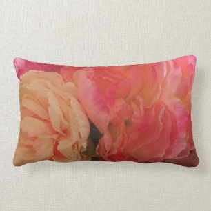 Rectangle Coussin de pivoines