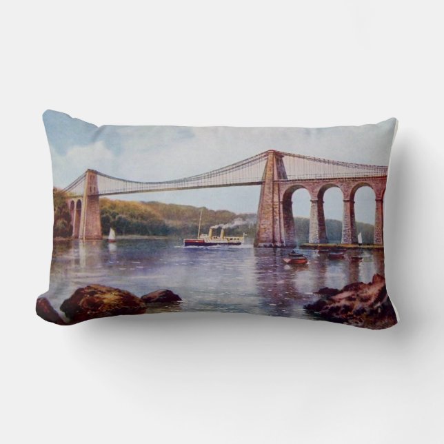 Rectangle Coussin de pont suspendu de Menai (Recto)