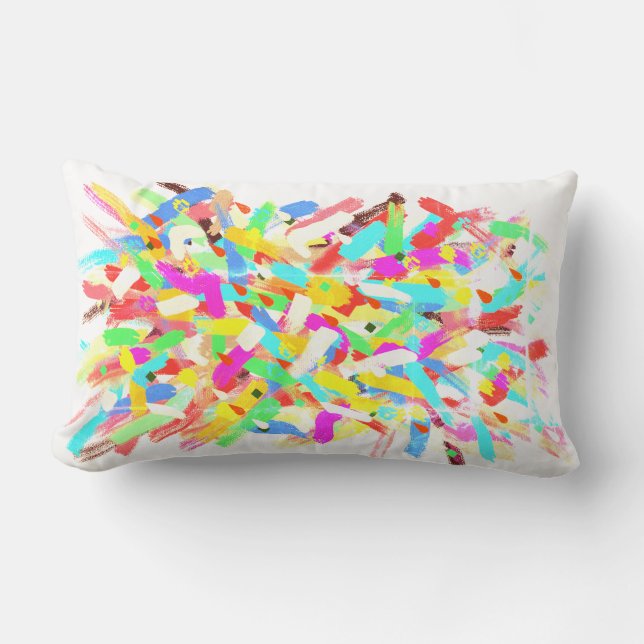 Rectangle Coussin de projections d'art abstrait aux vibratio (Recto)