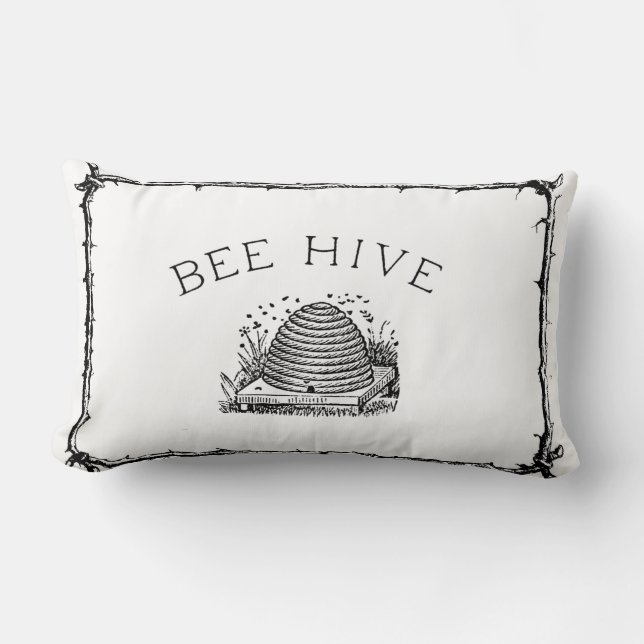 Rectangle Coussin de ruche d'abeille (Recto)