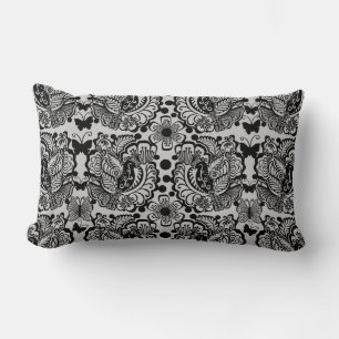 Rectangle Coussin de Toile d'oiseaux et de papillons