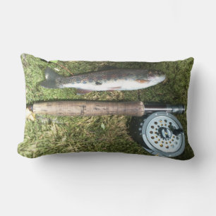 Rectangle Coussin de truite broyée et arc-en-ciel