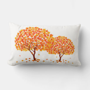 Rectangle Coussin des arbres d'automne
