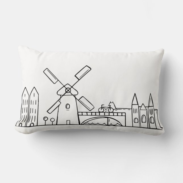 Rectangle Coussin d'horizon d'Amsterdam (Recto)