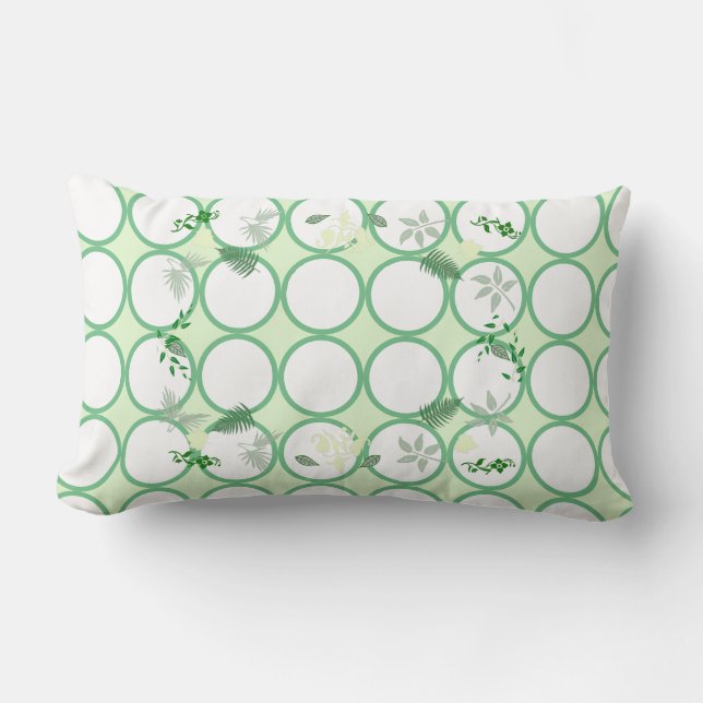 Rectangle Coussin d'oreiller vert Feuille Plante (Recto)
