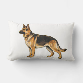 Rectangle Coussin double face avec Berger Allemand