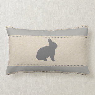 Rectangle Coussin drôle de rayures de lapin