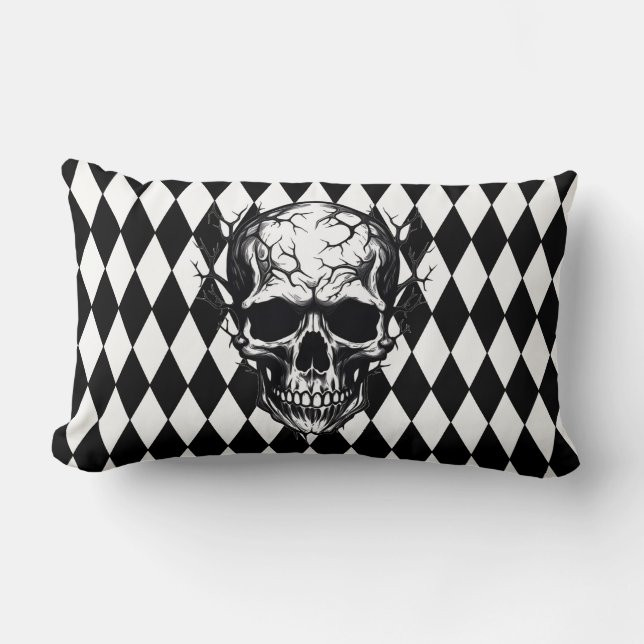 Rectangle Coussin du crâne d'Halloween (Recto)