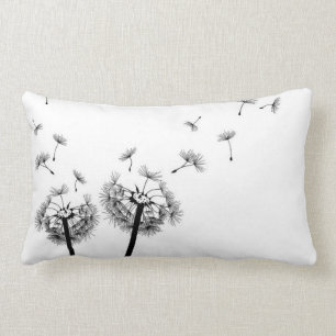 Rectangle coussin du dandelion volant