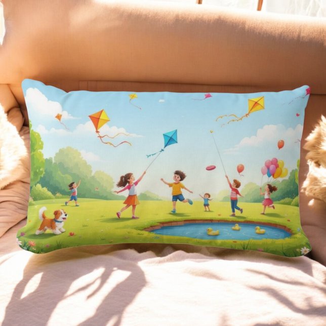 Rectangle Coussin du parc Kite Dreams (Créateur téléchargé)